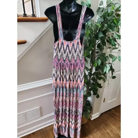 Love Appella Women Polyester V-Neck Sleeveless Casual Long Maxi Dress Size Small - Picture 6 of 13